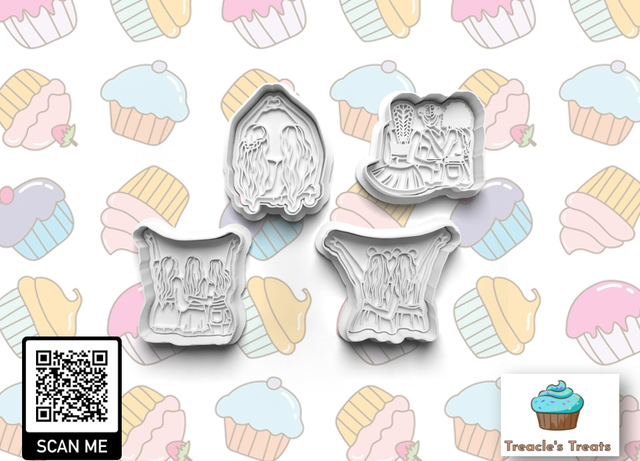 Girlfriend Theme Fondant/cookie stamps with cutters