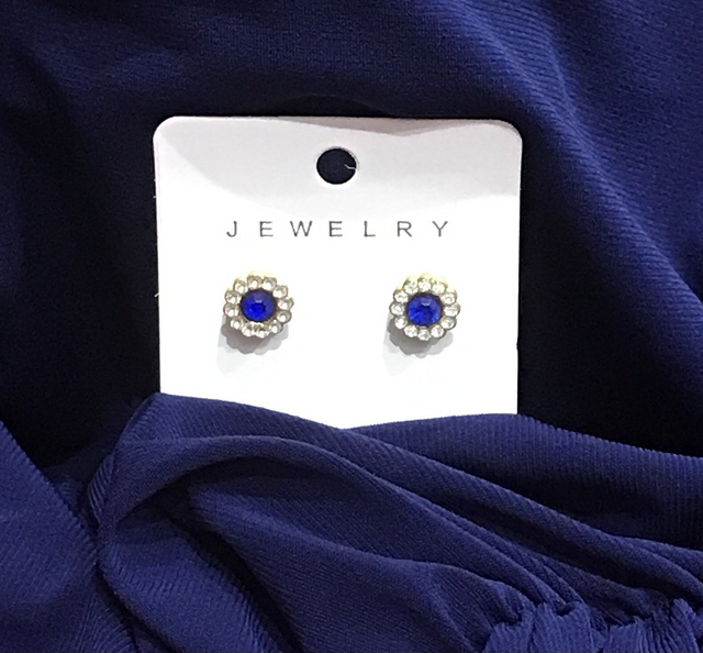 Blue Stone Stud Earrings- STU23