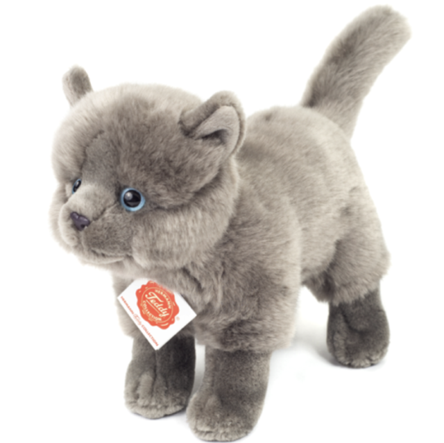 Teddy Hermann Katze grau stehend