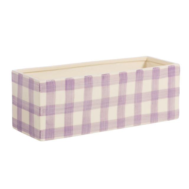 Gingham Trough Planter Lilac