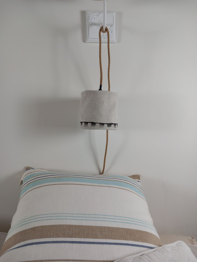 Abat-jour lampe baladeuse en lin naturel peint à la main diamètre 15 cm