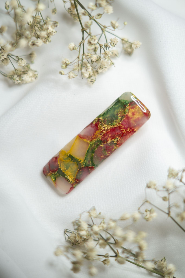 Coloris automne - Barrette rectangle 