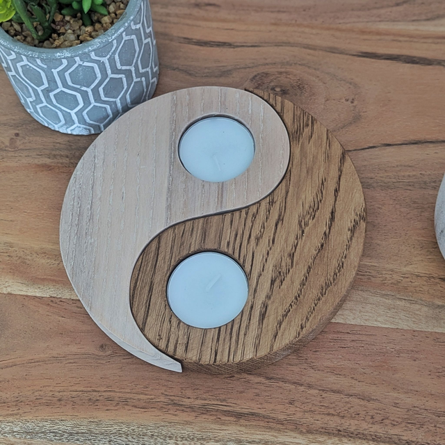Yin et Yang en chêne et frêne