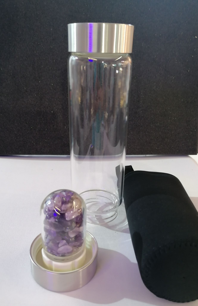 Glasflasche Chrom mit Modul ohne Steine