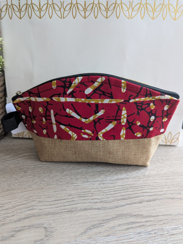 Lot de pochettes en wax et toile de jute