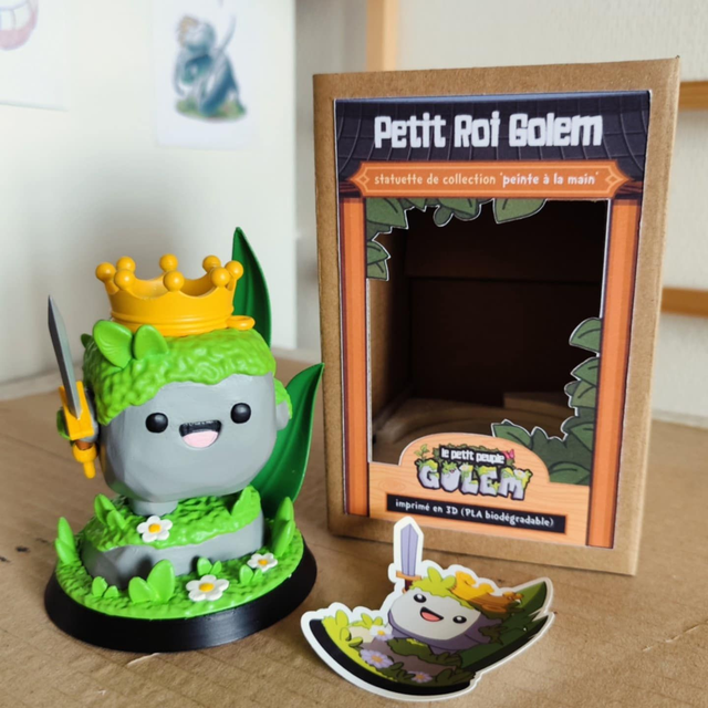 Statuette Petit Roi Golem - peinte à la main