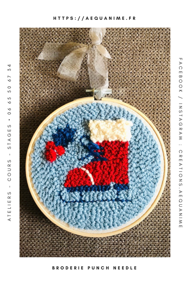 Kit punch needle Patin à glace - tout inclus