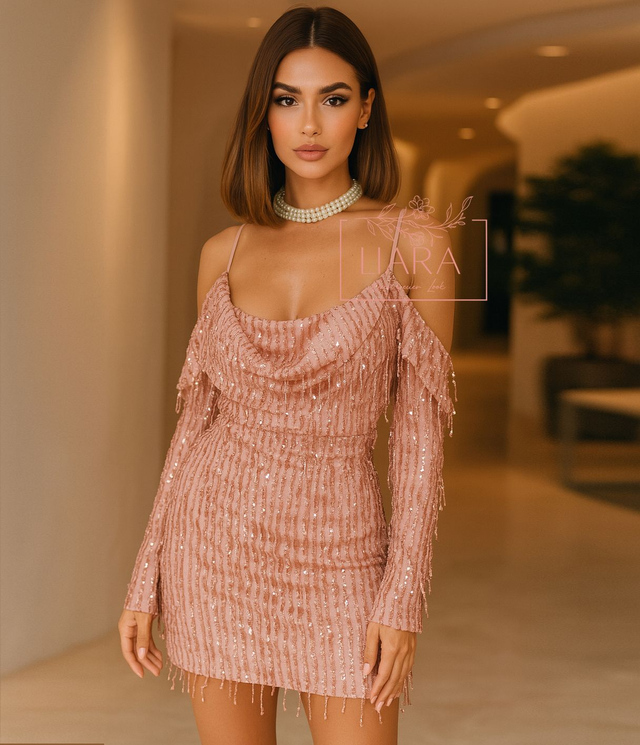 Glamour Party Kleid rose Gr. S