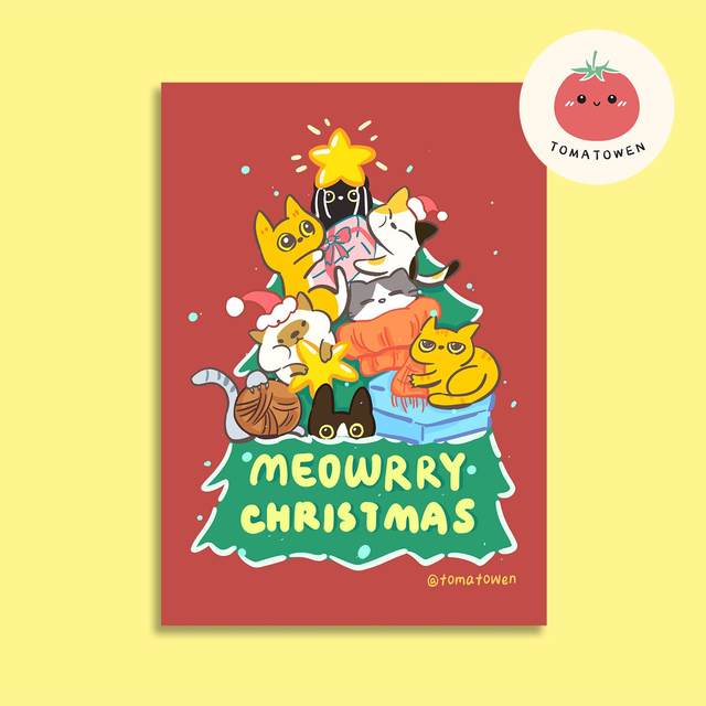 Postcard: Christmas tree Meorry Christmas