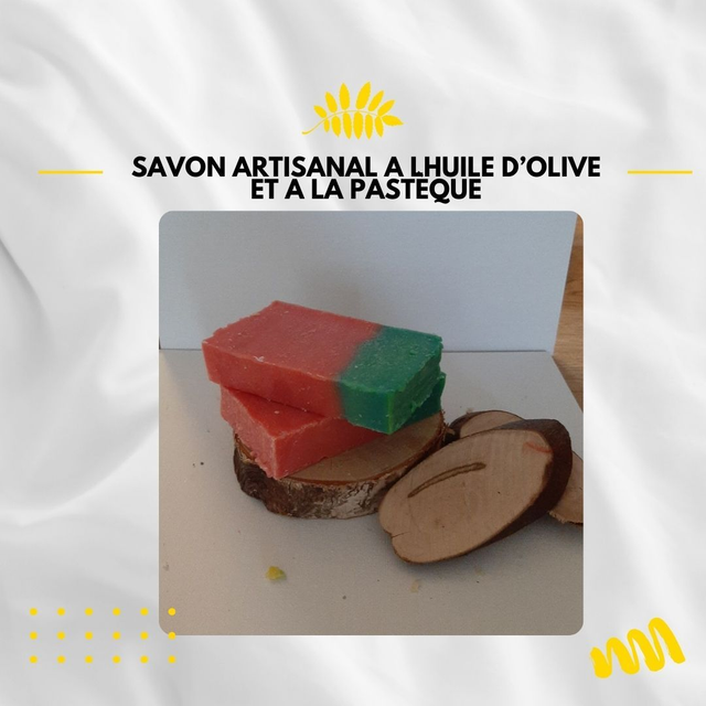Savon artisanal à l'huile d'olive et à la pastèque 