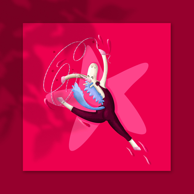 Danseuse Licorne - 20 x 20 cm