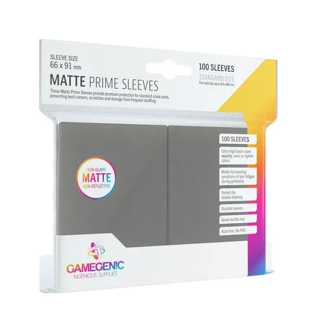 Gamegenic Matte Prime Standard Card Game Sleeves - Dark Gray