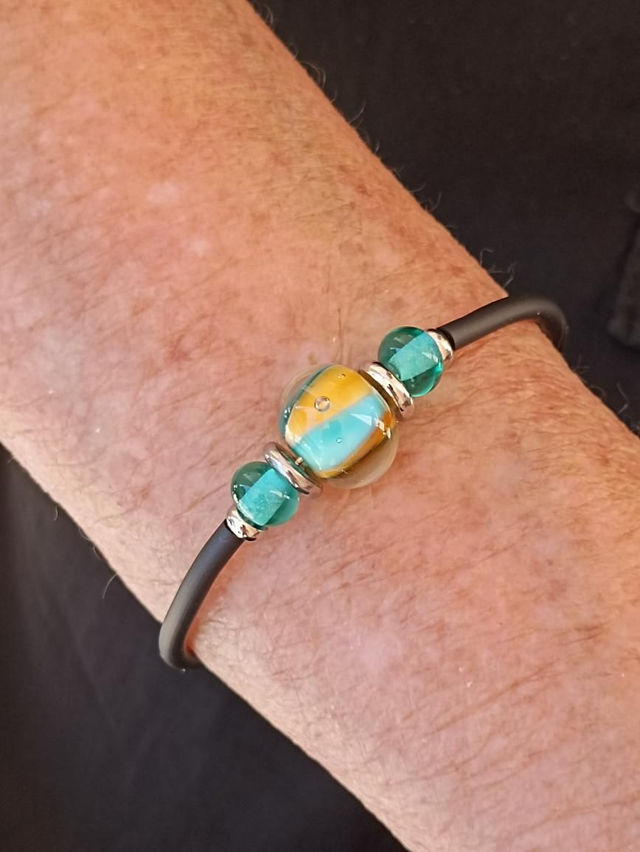 Bracelet duo de couleurs en verre 