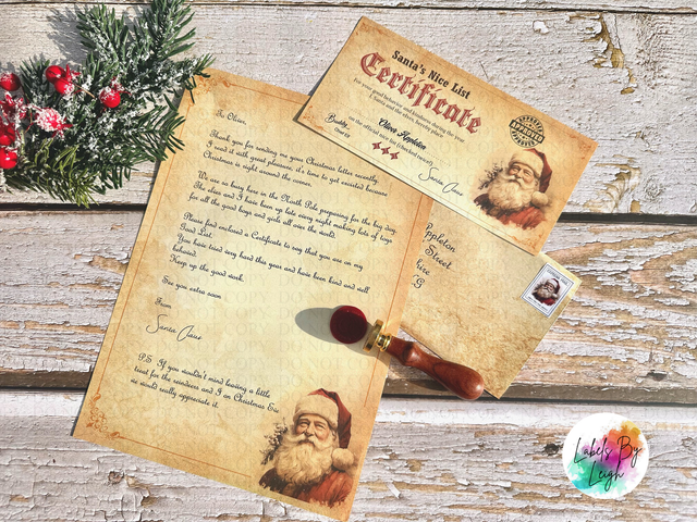 Santa's Nice List Letter &amp; Certificate