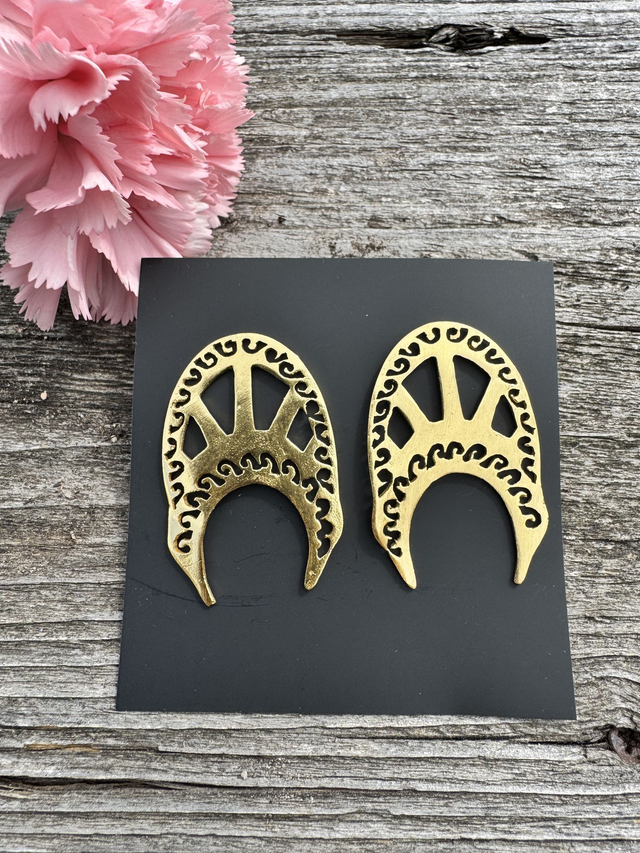 Artisan Cut-Out Brass Earrings | Handmade in India