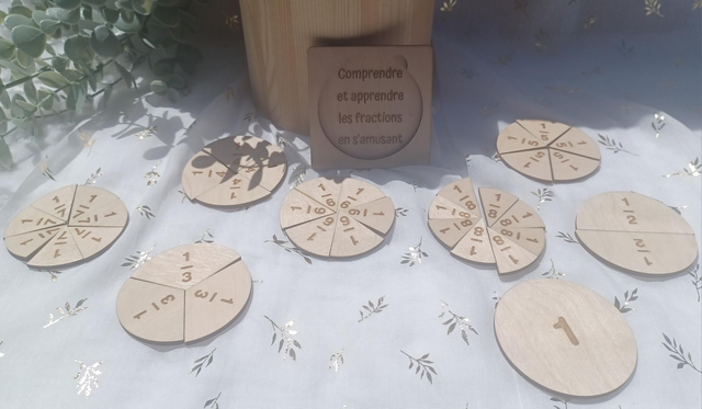 Les fractions en bois – Comprendre en manipulant (inspiré Montessori)