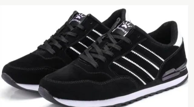 Stoere sportieve herenschoenen ademend voor wandelaars zwart