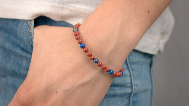 Bracelet en lapis lazuli et jaspe rouge
