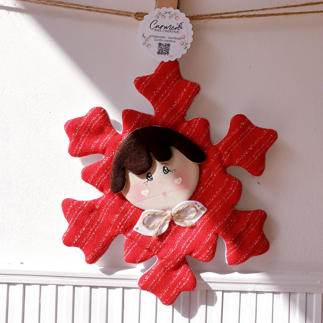 Addobbo natalizio bimbi su fiocco stella