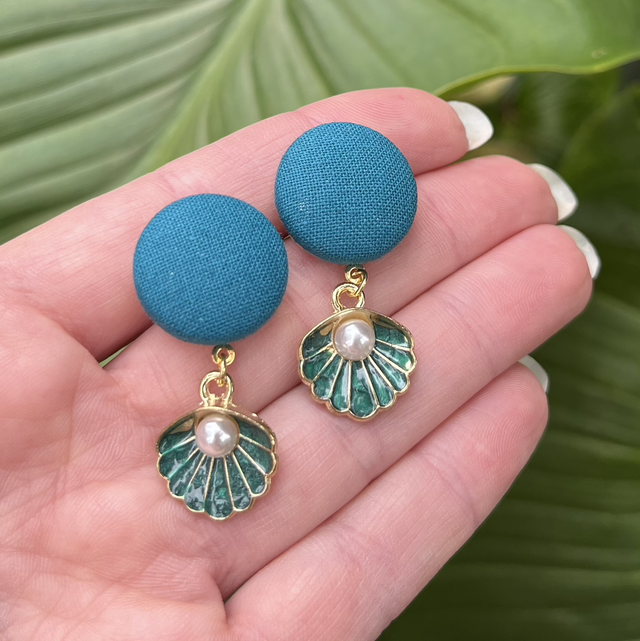 Mini Sidonie coquillage Bleu canard