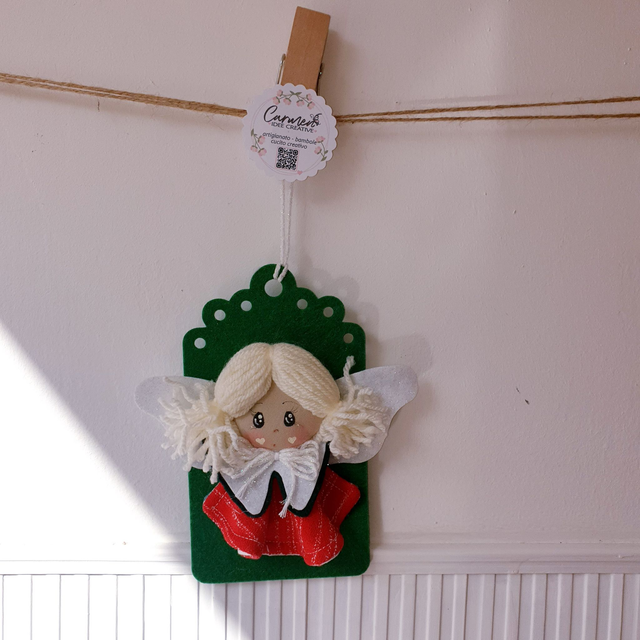 Addobbo natalizio tag angioletto