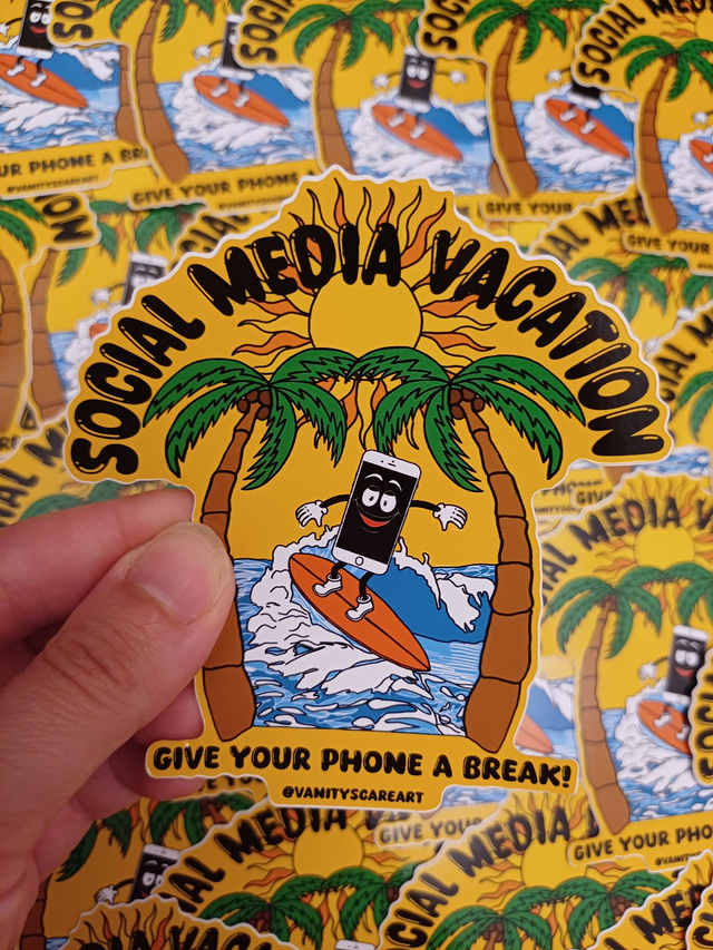 Social Media Vacation Sticker