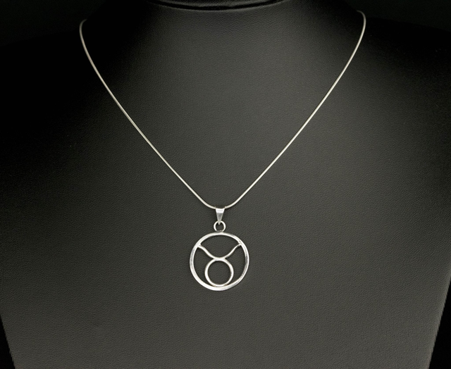 Silver Taurus Zodiac Star Sign Pendant