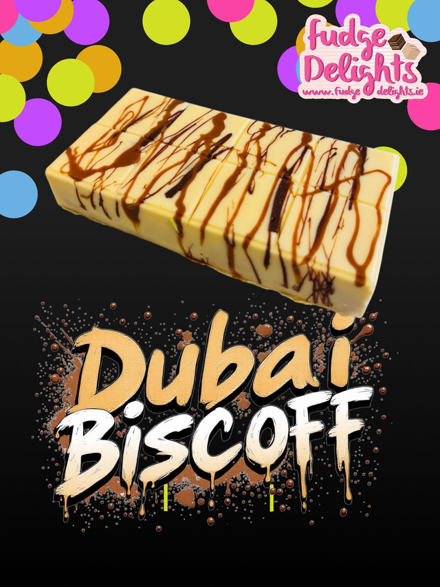 Fudge Delights homemade Dubai Bar - Biscoff white choc - 275g   
