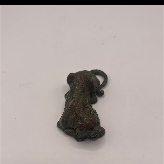 Bronze Lying Tiger Figurine – Miniature Animal Sculpture – Approx. 6.5cm