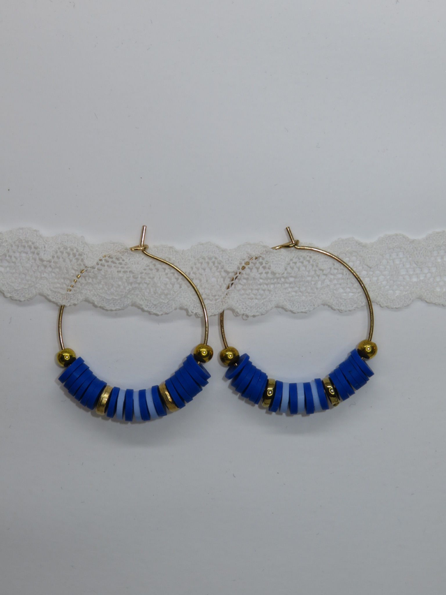 Créole Heishi mix bleue foncée