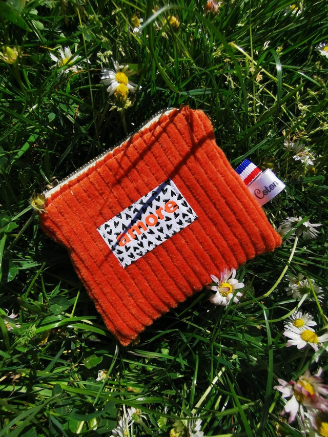 Porte-monnaie ELIOT velour orange 