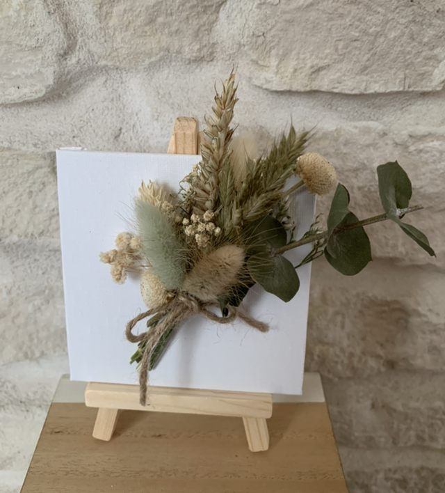 Mini tableau et bouquet naturel 