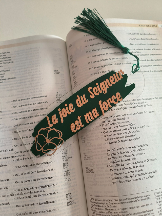 Marque-page "La joie du Seigneur est ma force"
