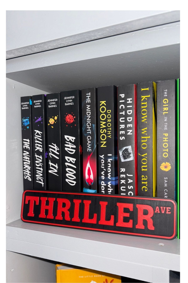 Thriller Ave | Bookcase Sign