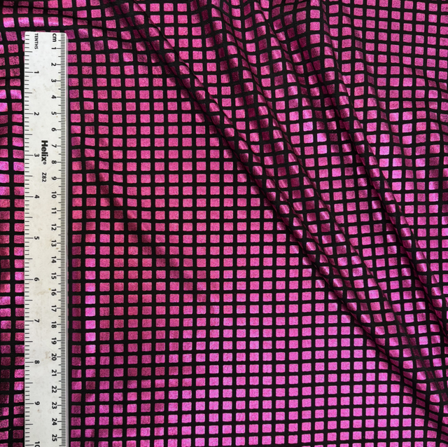 Bright Pink Holo Squares Lycra