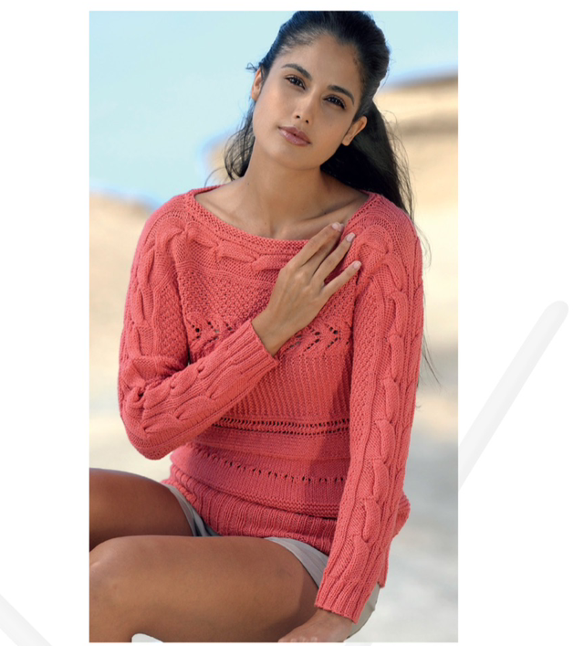 364 Rubetta Quergestrickter Zopfpullover