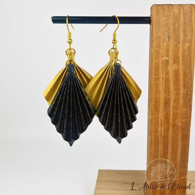 Boucles d'oreilles Losange Duo - doré