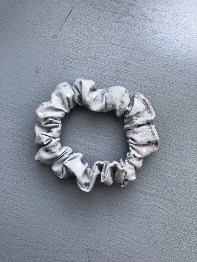 Petit chouchou Pois Argent gris