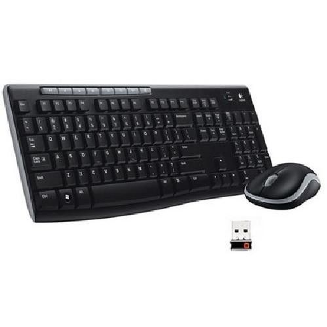  KIT MK270 TASTIERA + MOUSE WIRELESS NERA LOGITECH