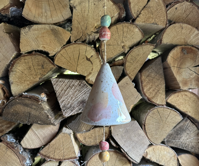 Windspiel-Glöckchen weiß-rosa/orange