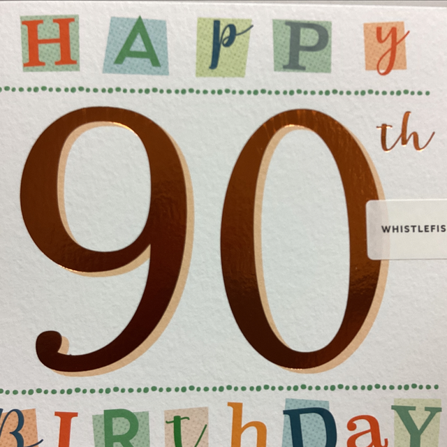 Birthday Age 90th (Gold Letters) WF