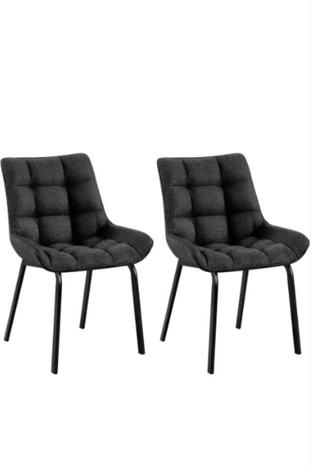 2x Esszimmerstuhl „Saranda“ – Stoff – Schwarz