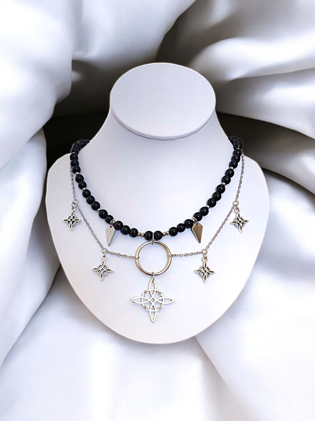 Collier NÉMÉSIS | Luna Rosa - nacre rosée (1)