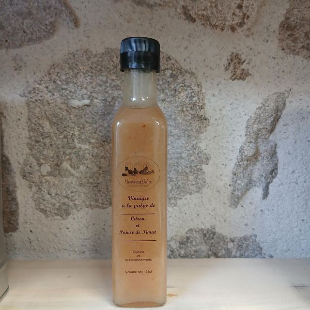 Vinaigre citron poivre timut 25 cl Haute Loire 