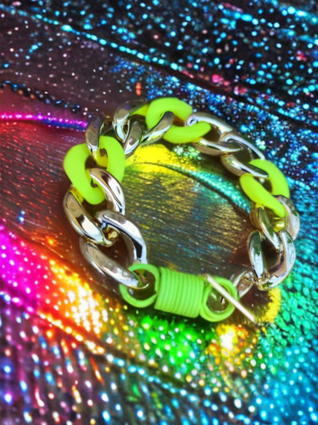 Bracelet &#039;Neon Chain&#039; - YELLOW 
