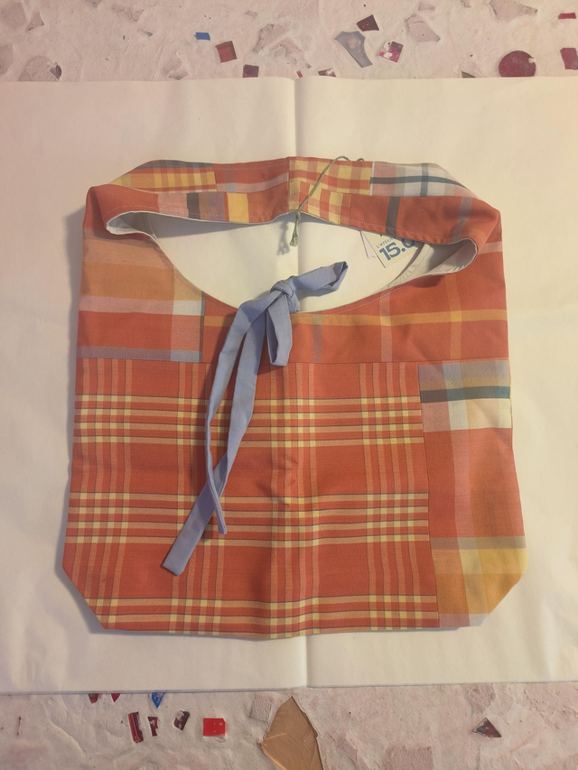 Sac orange à carreaux 15.03