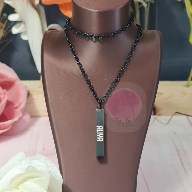 Collier personnalisable "Trésor secret" - Or - Noir - Argent