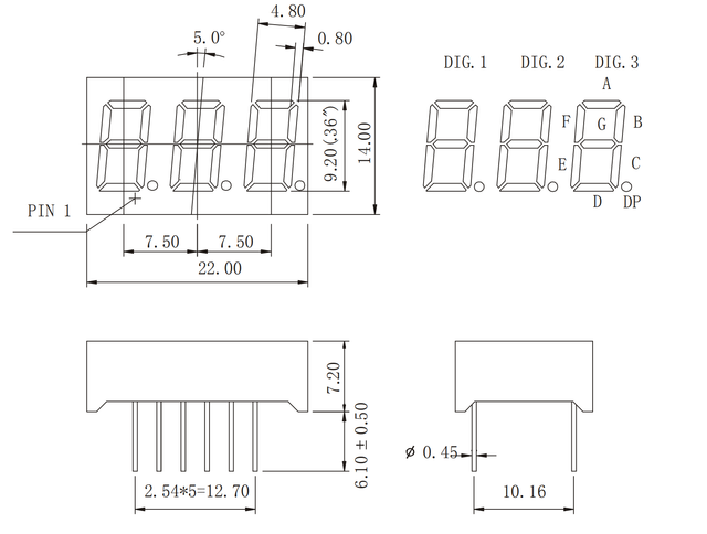 MAX7219 - Digit PCB System - 50cm