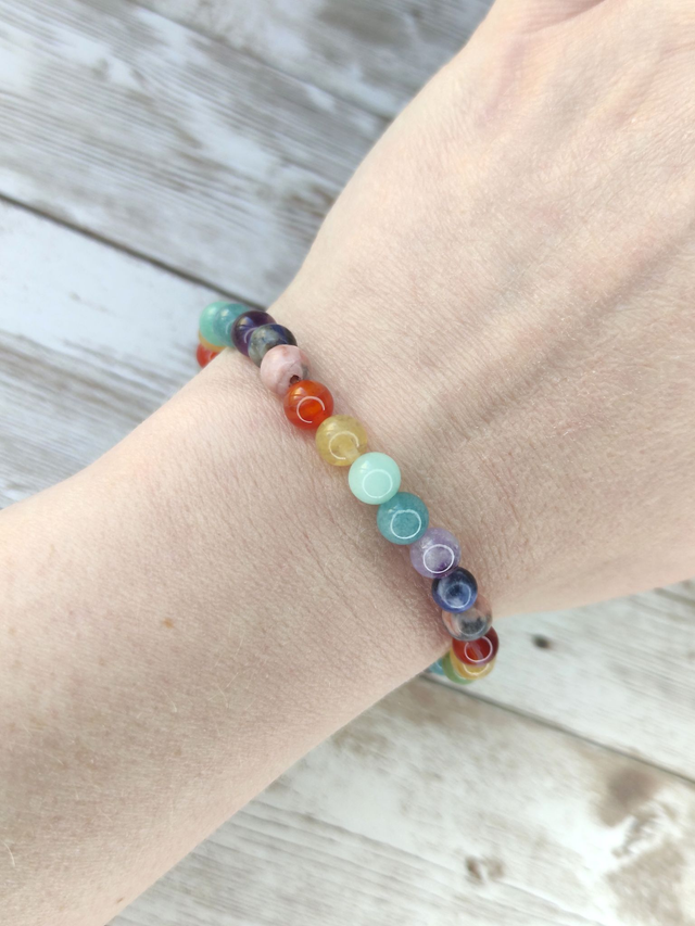 Bracelet lithothérapie &quot; 7 Chakras &quot;