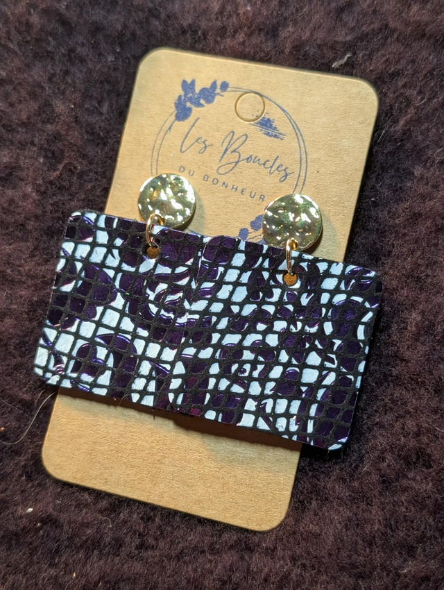 Boucles d'oreilles Perrine violet p005